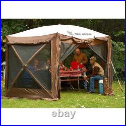 Clam Quick Set Pavilion Portable Outdoor Canopy Shelter Screen, Brown (Used)