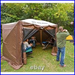 Clam Quick-Set Pavilion Portable Outdoor Gazebo Canopy, Brown/Tan (Open Box)
