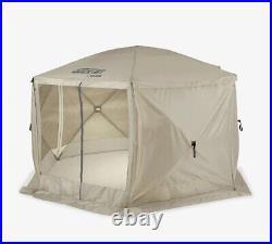 Clam Quick-Set Venture Gazebo Canopy Tent Shelter (Tan) 6 Wind Panels Included
