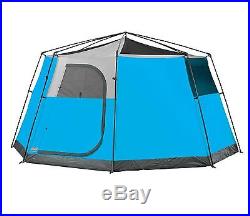 Coleman 8 Person 2 Room Octagon 98 Family Camping Tent with RainFly 13' x 13