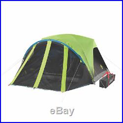 Coleman Carlsbad 4 Person Family Size Polyester All Season Dark Room Tent, Green