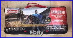 Coleman Carlsbad 6 Person Camping Tent with Screen Room New Free Shipping