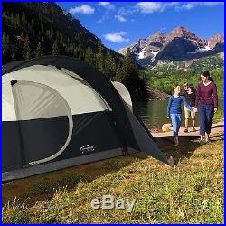 Coleman Family Camping Tent 8 Person Outdoor Shelter 16' x 7' Black Dome Cabin