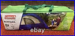 Coleman Montana 8 Person Cabin Camping Tent with Hinged Door Blue