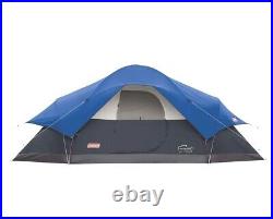 Coleman Red Canyon 8-Person Camping Tent- Weatherproof Blue Carry Bag