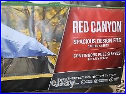 Coleman Red Canyon 8-Person Camping Tent- Weatherproof Blue Carry Bag