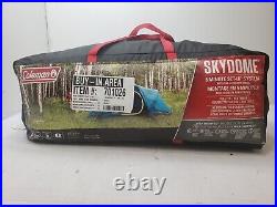 Coleman Skydome 8-Person Camping Tent Single Room Easy Up Blue 12x9x6.4 New
