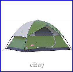 Coleman Sundome 4 Person Family Camping Hiking Dome Tent with Rainfly 8' x 7