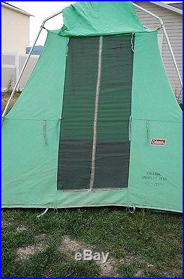 Coleman Vintage 9x9 Canvas Umbrella Tent in excellent condition