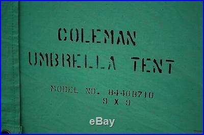 Coleman Vintage 9x9 Canvas Umbrella Tent in excellent condition