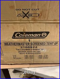 Coleman WeatherMaster 6-Person Tent with Screen Room 2166924 17ft. X 9ft Brown