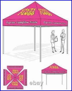 Commercial 10x10 Custom Logo Printed Top Cover for Pop Up Canopy Party Tent