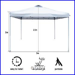 Commercial Pop up Tent 10x10ft Waterproof Canopy Tent with Carry Bag (White)