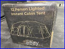 Core Equipment 10525 12 Person Lighted Instant Cabin Tent 18x10 Gray/Blue New