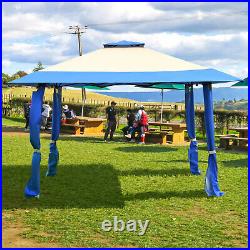 Costway13' x13' Pop Up Canopy Tent Instant Outdoor Folding Canopy Shelter Blue