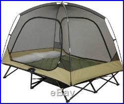 Cot Tent 2 Person Camping Hunting Padded Floor Elevated Gear Storage Rain Fly