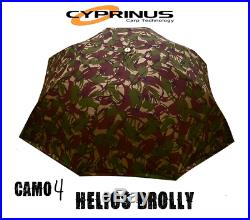 Cyprinus 55 CAMO4 Helios Oval Carp Fishing Space Saving Brolly Shelter