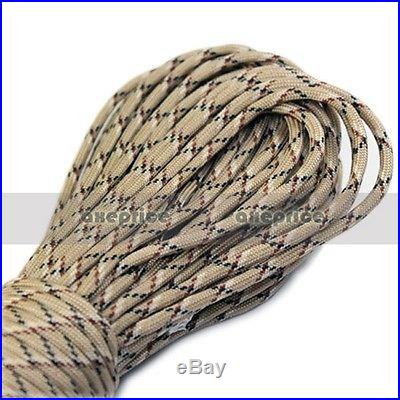 Desert Camo Parachute Cord Paracord 550 7 core Strand 100FT camping tent rope