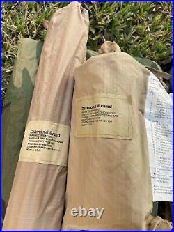 Diamond Brand USMC 2 Two Man Combat Tent woodland tan complete set rainfly poles
