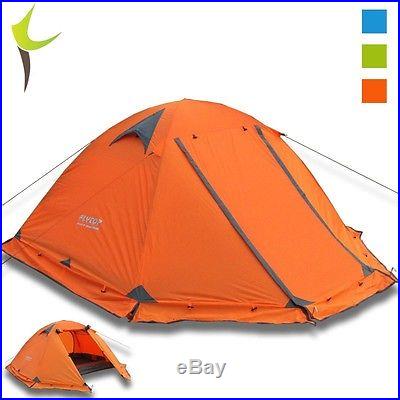 Double layer 2 person 4 Season Aluminum Outdoor Camping Tent with Snow Skirt