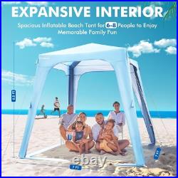 Elegear Inflatable Beach Canopy Tent, 7'x7' Beach Cabana, 30s Setup UPF 50+ UV P Elegear Inflatable Beach Canopy Tent, 7'x7' Beach Cabana, 30s Setup UPF 50+ UV P