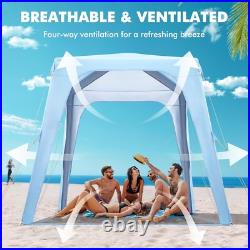 Elegear Inflatable Beach Canopy Tent, 7'x7' Beach Cabana, 30s Setup UPF 50+ UV P Elegear Inflatable Beach Canopy Tent, 7'x7' Beach Cabana, 30s Setup UPF 50+ UV P