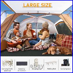 Extra Large Tent 10-12 Person Family Cabin Tents 3 Rooms Straight Wall 3 Doors
