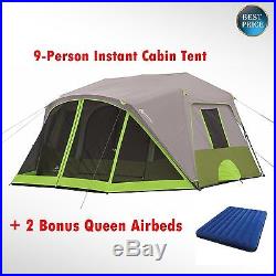 Family Instant Cabin Tent Camping Outdoor Screened Beach Room 9 Person Shelter