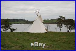 FIRE CERTIFIED 22' CHEYENNE STYLE tipi/teepee, Door flap, carry bag, Lacepins