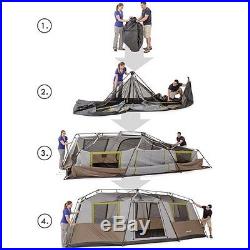 Family 10 Person 3 Room Instant Cabin Pop Up Camping Tent Separate Sleeping NEW