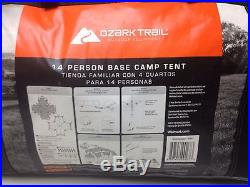 Family Cabin Tent 14 Person Base Camp 4 Room Camping Shelter Outdoor Ozark Trail