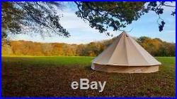 Family Camping Bell Tent 4M Yurt Cotton Canvas Glamping Waterproof 4 Season Tipi
