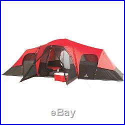 Family Camping Cabin Tent 10-Person Ozark Trail Outdoor Hiking Shelter 2 Doors