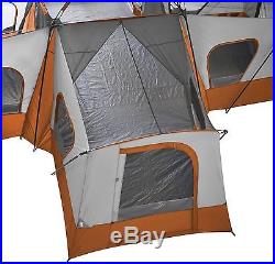 Family Camping Tent 10 14 Person 1 4 Room Cabin Easy Setup 20' X 20' Orange