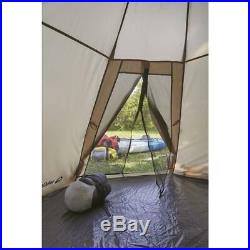 Family Teepee Tent 10' x 10' Sleeps 2 Camping Outdoor Family Rainfly Beige Floor