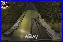 Family Teepee Tent 10x10 Sleeps 6 People Green Camp Army Shelter Weatherproof
