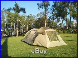 Family tent with 2 separated rooms for 4 persons & in between tunnel and canopy