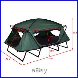 Folding 2 Person Elevated Camping Tent Cot Waterproof Hiking Outdoor w Carry Bag