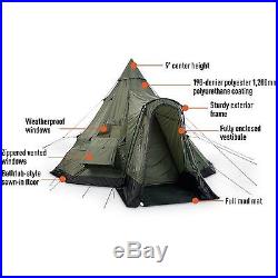 Guide Gear Deluxe 10 Person Camping Teepee Tent for Family Hiking Outdoor Trip