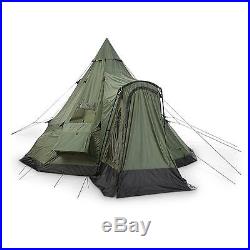 Guide Gear Deluxe 10 Person Camping Teepee Tent for Family Hiking Outdoor Trip