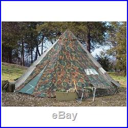 HQ ISSUE 18x18 foot Teepee Tent Camo 12 person