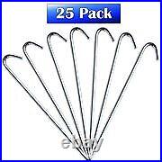 Heavy Duty J Hook 5/8x18 Steel Stakes Bounce House Tent Canopy Anchor 25 Pack