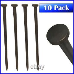 Heavy Duty Steel Single Head 1x36 Tent Stakes Anchor Ground Inflatable 10 Pack