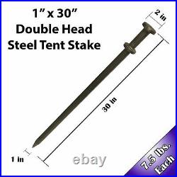 Heavy Duty Tent Stakes Steel Ground Anchor Pegs Double Head For Inflatables LOT