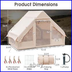 Inflatable Camping Tent 2-6 People Cotton Glamping Tent for Family Camping