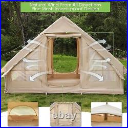 Inflatable Camping Tent with Pump, 4-5 Person Inflatable Glamping Tent