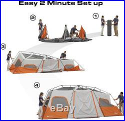 Instant 18 X 10 Cabin Tent 12-Person Outdoor Camping With Integrated Led Light