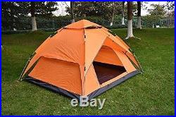 Instant Automatic Pop Up Backpacking Camping Hiking 3-4 Persons Tent Orange