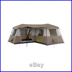 Instant Cabin Tent 12 Person 3 Room Brown Grey Outdoor Camping Easy Set Up