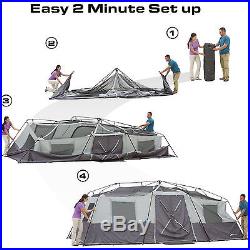 Instant Cabin Tent 12 Person Outdoor Camping Shelter Family Hiking Travel Gray